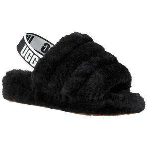 black UGG Fluff yeah slides